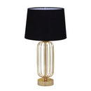 ABAJUR DOURADO CUPULA PRETA