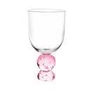CJ 6 COPOS EM VIDRO COM BASE ESFERAS ROSA 400ML