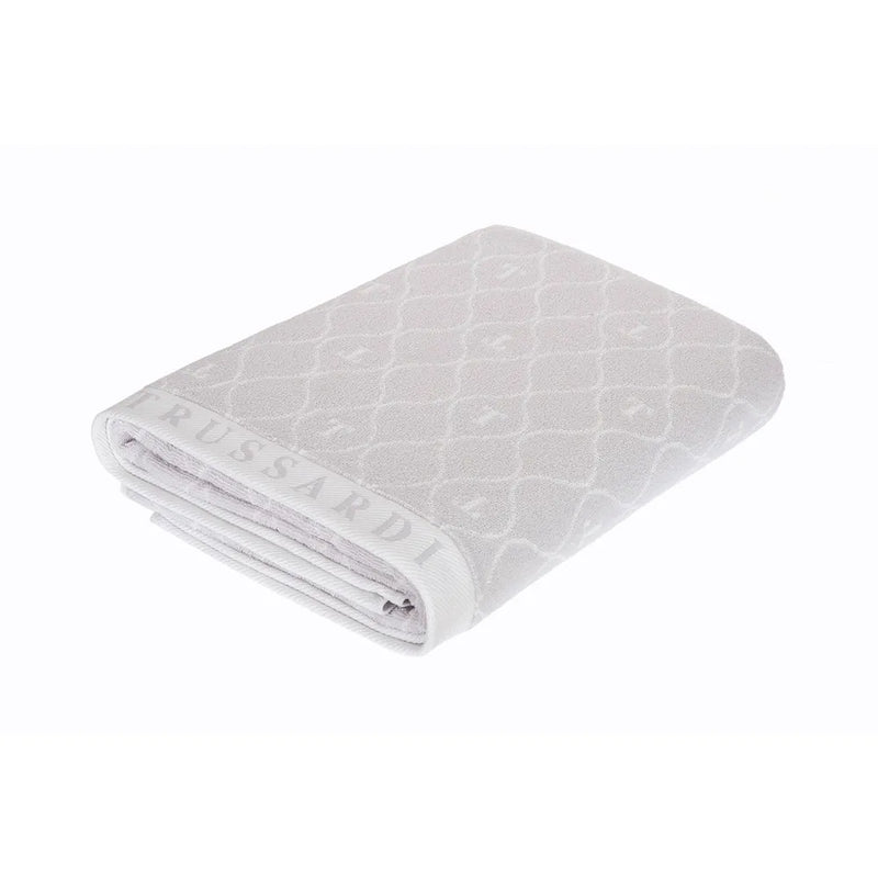 TOALHA BANHAO FELPUDO SPECIALE BRANCO/CINZA 86X1,60 TRUSSARDI