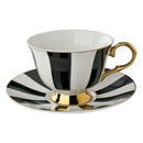 JOGO 8 PEÇAS PARA CAFÉ OPTIQUE COM FILADO DOURADO 90ml