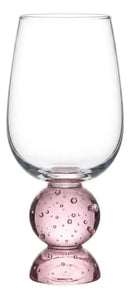 CJ 6 COPOS EM VIDRO COM BASE ESFERAS ROSA 500ML