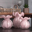 VASO ITALY 10CM X 11CM ROSA LEITOSO VIDRO