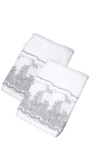 JOGO 2 TOALHAS DE LAVABOS IMPERIALE BRANCO TRUSSARDI