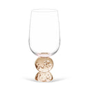 CONJUNTO 6 COPOS EM VIDRO COM BASE ESFERAS AMBAR 500ML