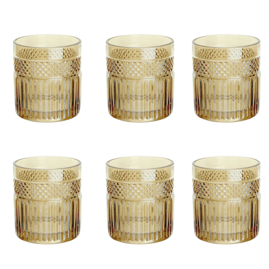JOGO 6 COPOS BAIXOS PALACE 330ml AMBAR LUSTER