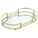 BANDEJA DECORATIVA METAL DOURADA