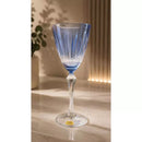 TAÇA UNITARIA PARA VINHO EM CRISTAL LAPIDADA ELIZABETH AZUL 250ml
