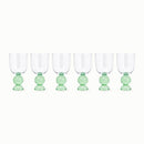 CJ 6 COPOS EM VIDRO COM BASE ESFERAS VERDE 400ML