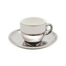 CJ 6 XICARAS CAFE C/PIRES E SUPORTE BRANCO/PRATA VERSA 90ML