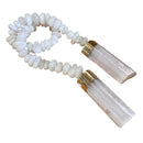 COLAR PEDRAS G 6 TORRE OURO QUARTZO BRANCO LEITOSO