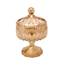 POTICHE DECORATIVO CRISTAL DE CHUMBO C/PE LOUISE AMBAR 11x18cm