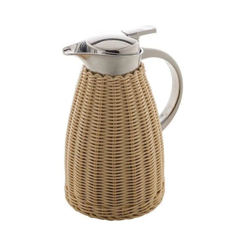 GARRAFA TERMICA ACO INOX C/RATTAN PLASTICO BEGE 1,5L