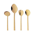 CJ 4 PECAS PARA SERVIR BERNA DOURADO ACO INOX