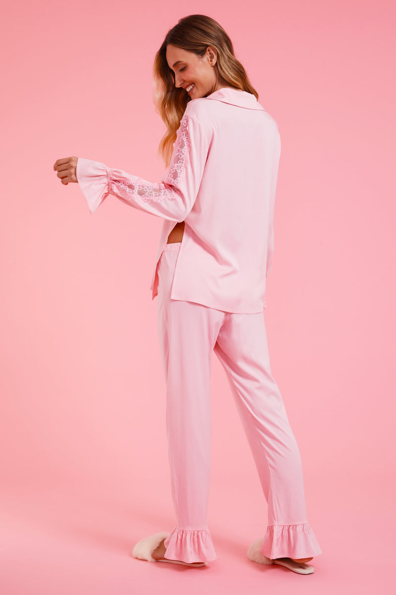 PIJAMA VISCOSE FANCY ROSA