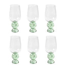 CJ 6 COPOS EM VIDRO COM BASE ESFERAS VERDE 500ML