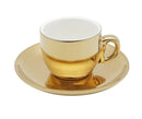 CJ 6 XICARAS CAFE C/PIRES E SUPORTE BRANCO/DOURADO VERSA 90ML