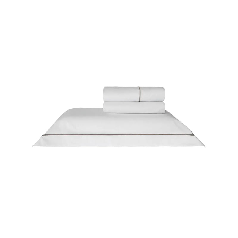 JOGO DE CAMA KING LAZIO 300 FIOS BRANCO/STONE