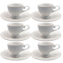 JOGO 12 PEÇAS CAFÉ SCARLET 90ML BRANCO E DOURADO